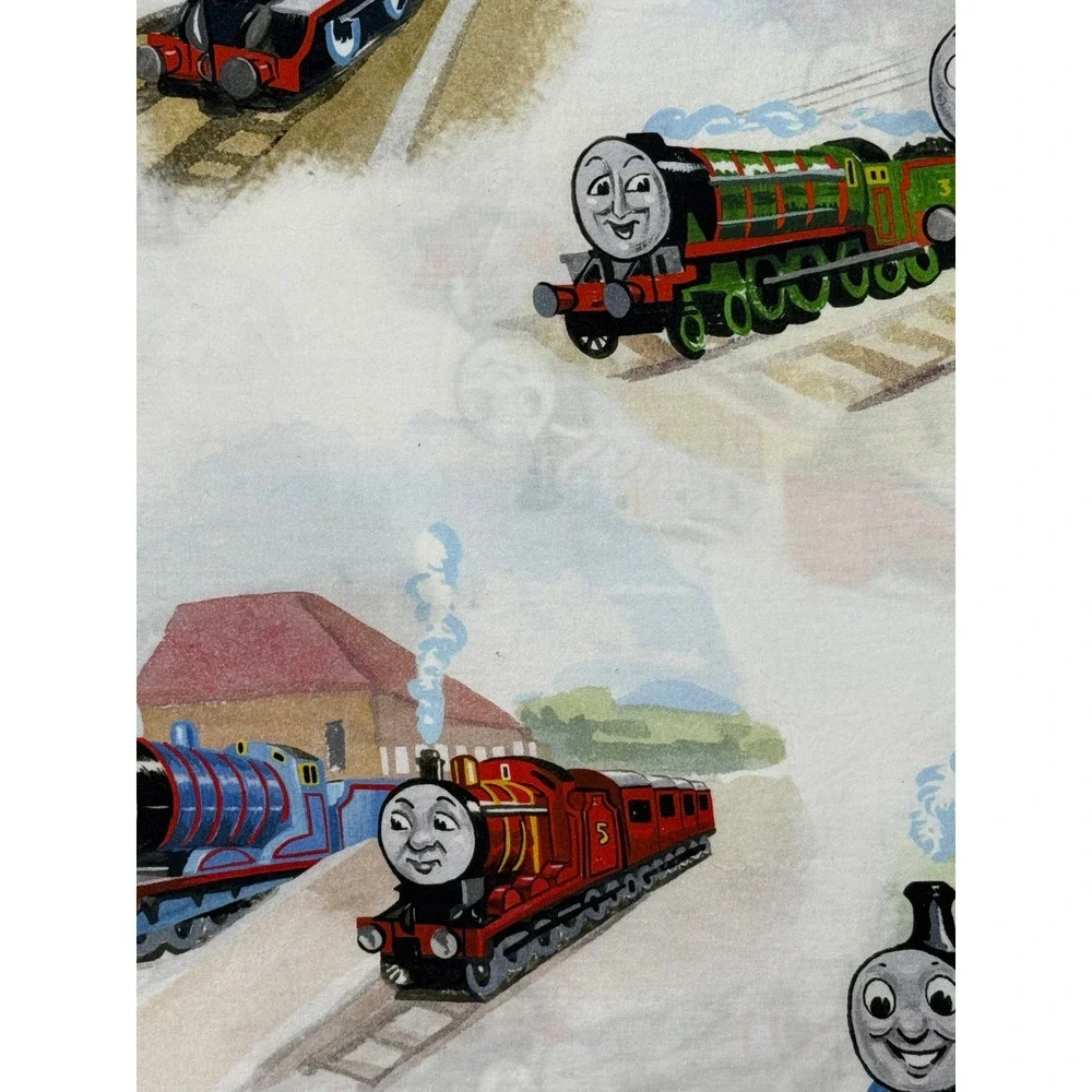 Pottery Barn Kids Thomas & Friends Full Flat Sheet Organic Cotton Train Print